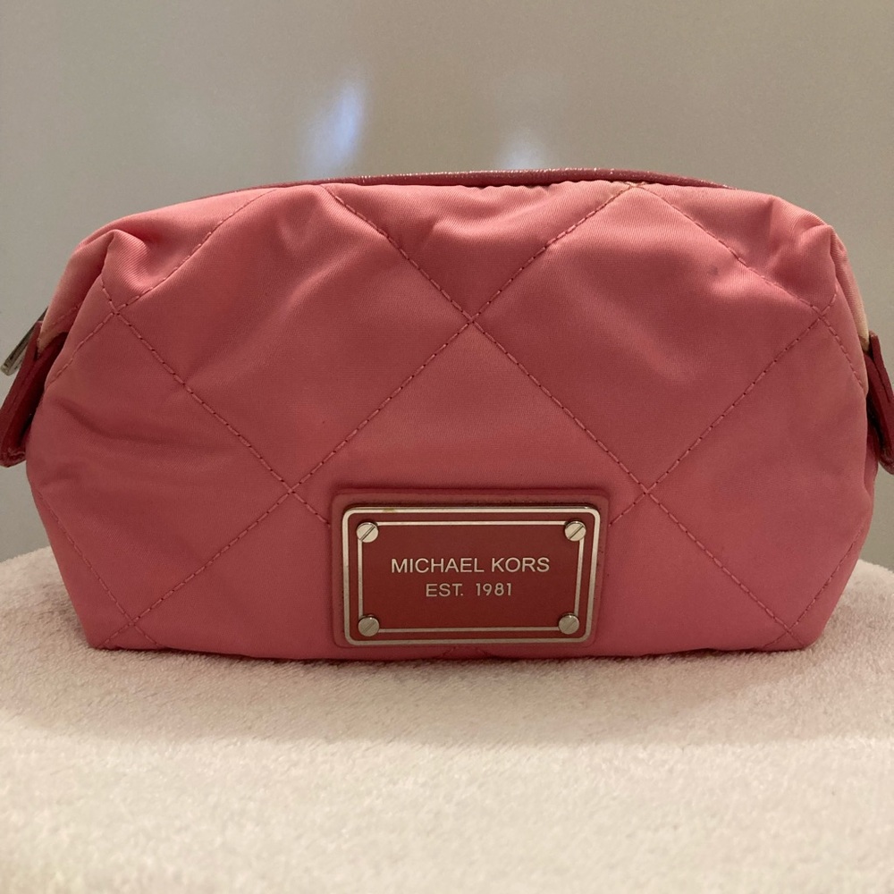 MICHAEL Michael Kors Pink Quilted Cosmetic Bag
